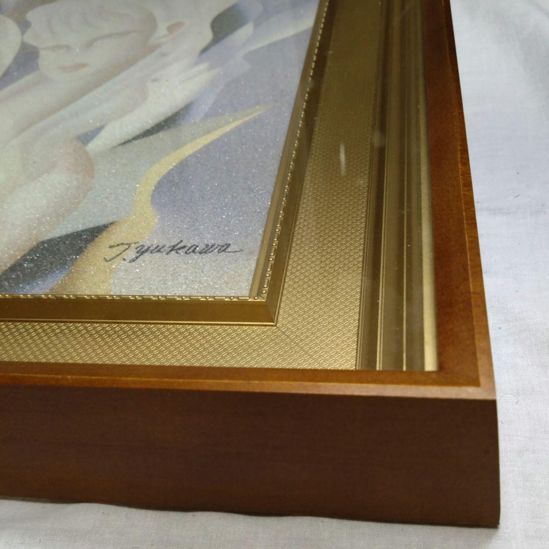 Ｔ.yukawaサイン入り　 湯川輝義　水晶　貴石画　 美人　綺麗　絵画