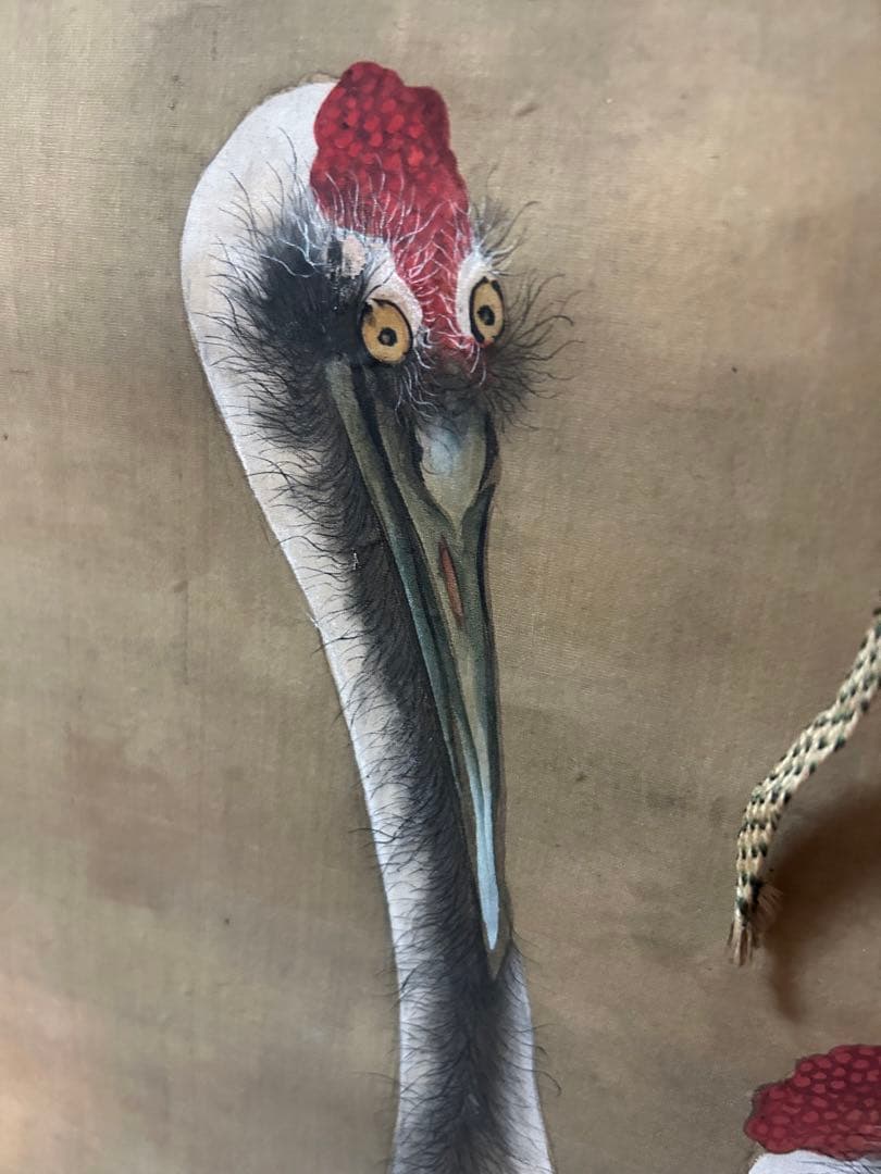 蔵出品 【模写】 ◆松鶴図』 花鳥画 掛軸掛軸•書道•鶴図•肉筆保証•整理品