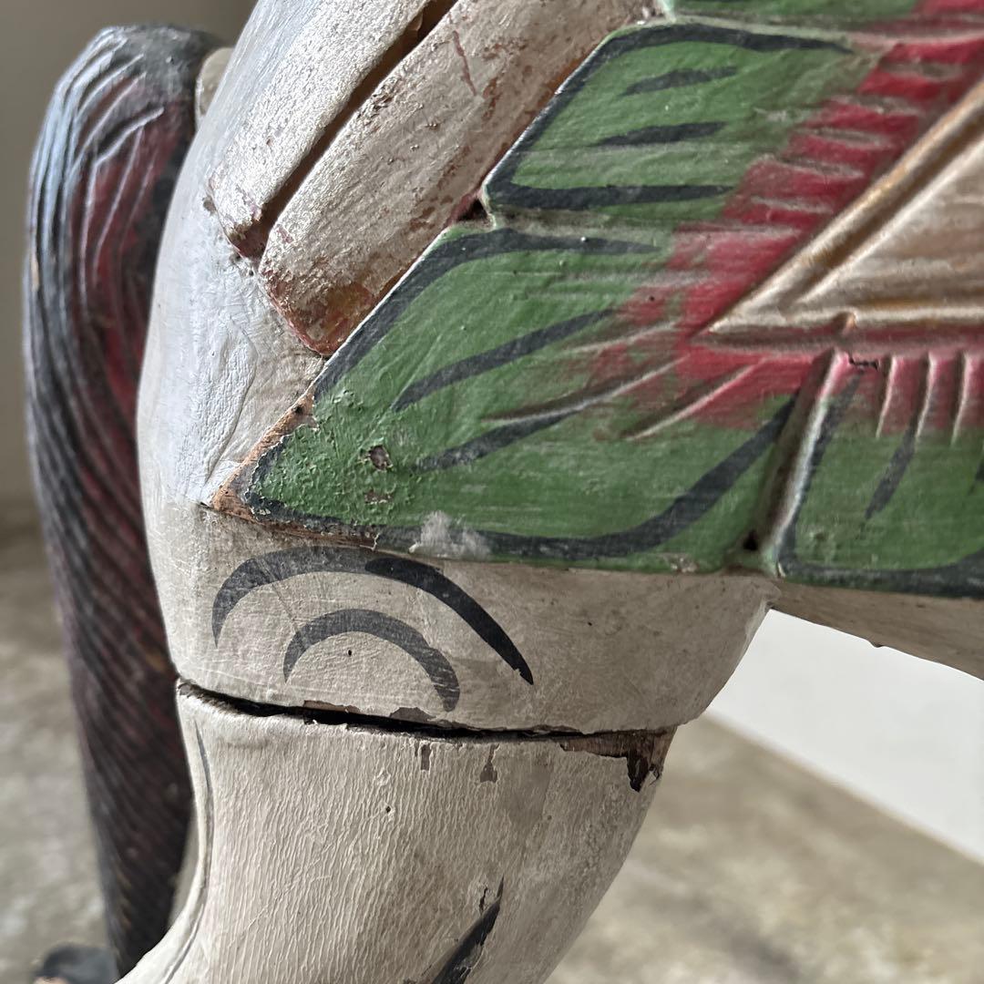 希少古い木の木馬　もくば　ロッキングホース　オブジェ　店舗什器　当時物　ジャンク