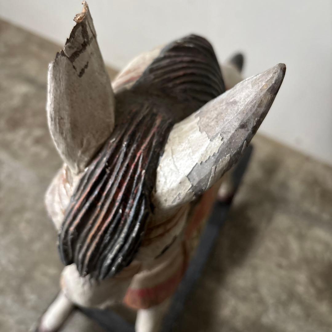 希少古い木の木馬　もくば　ロッキングホース　オブジェ　店舗什器　当時物　ジャンク