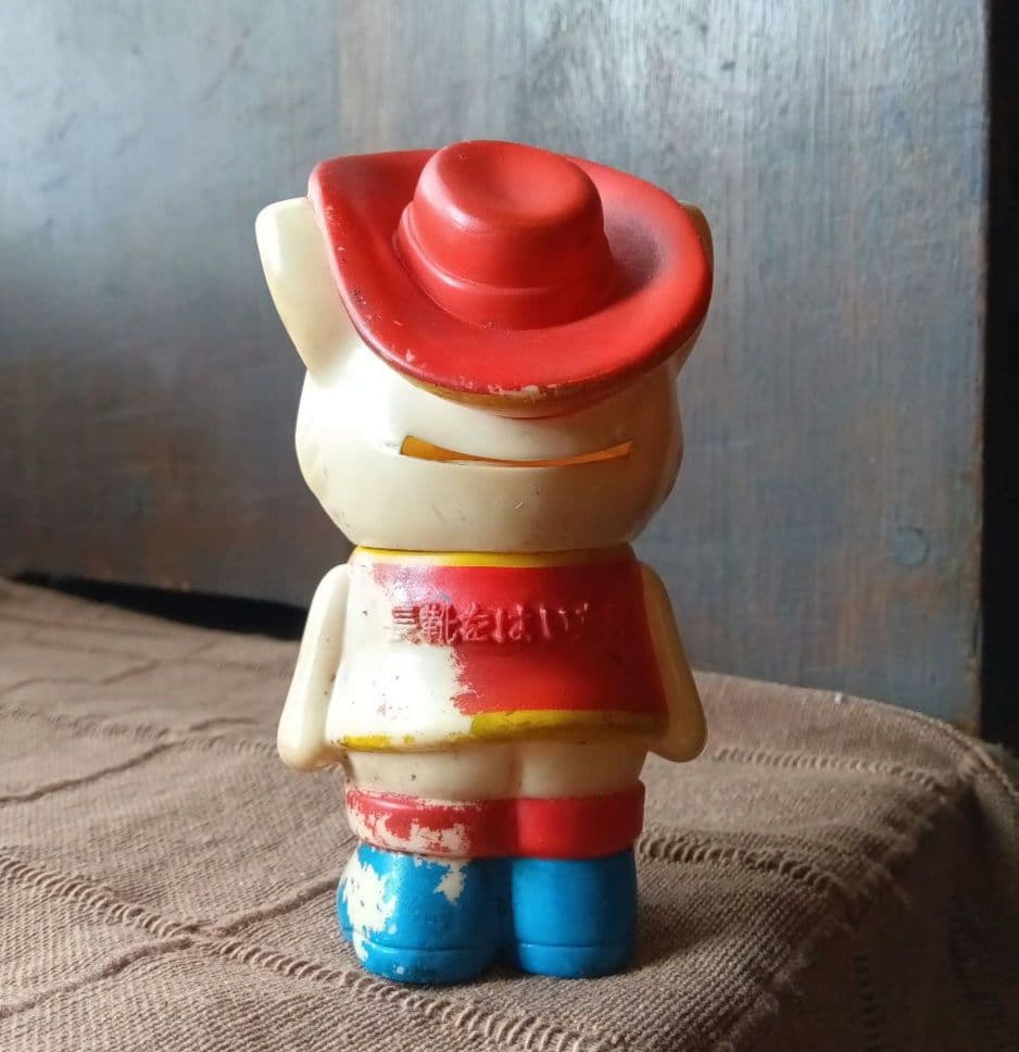 長靴をはいた猫　ソフトビニール人形　貯金箱　昭和レトロ　ソフビ