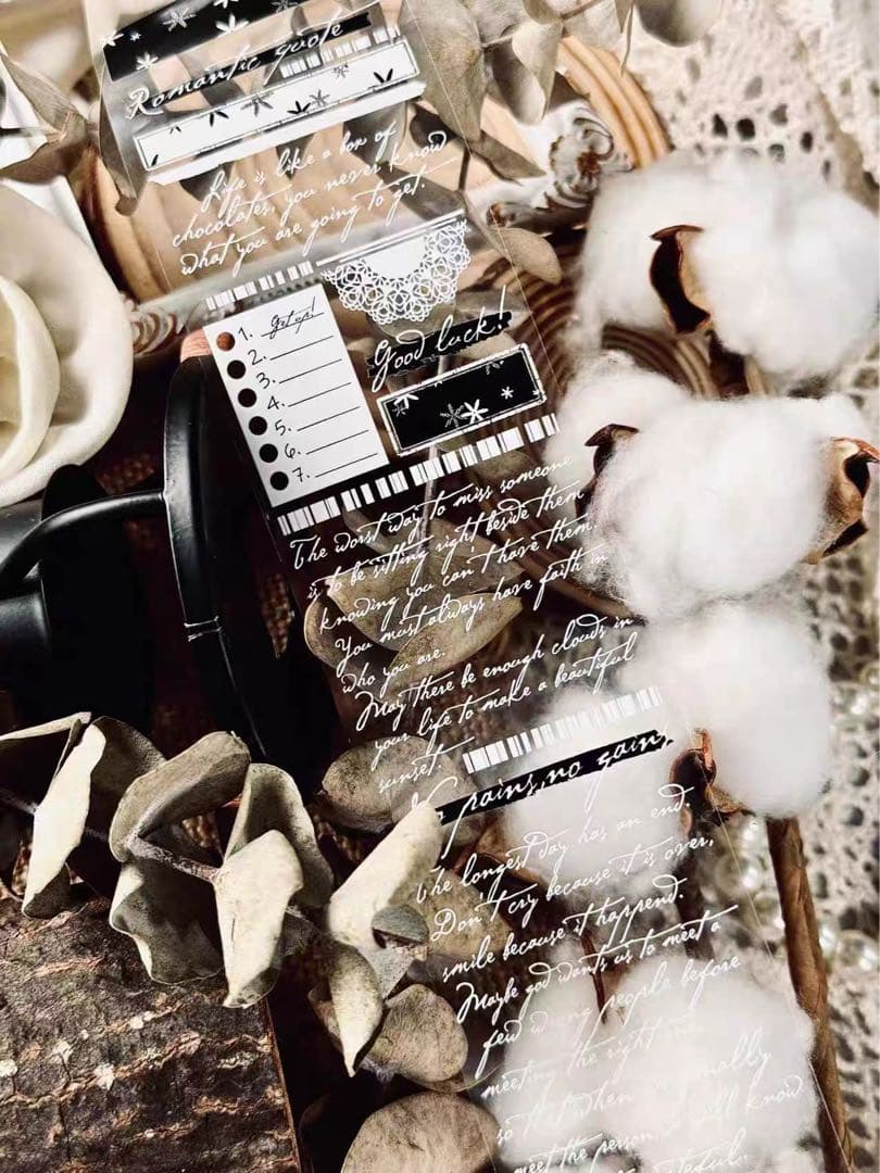 霖蓝汐原创手账《浪漫语录》海外マスキングテープ　マステ 【2646】