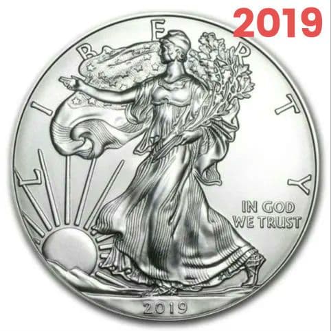 2019 アメリカ合衆国リバティ銀貨 1オンスの純銀製 4枚