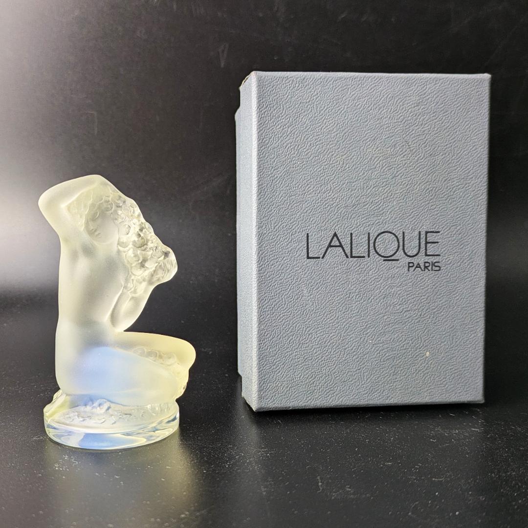 【箱付き極美品】ラリック フロレアル オパルセント ガラス 幻想的な青 裸婦