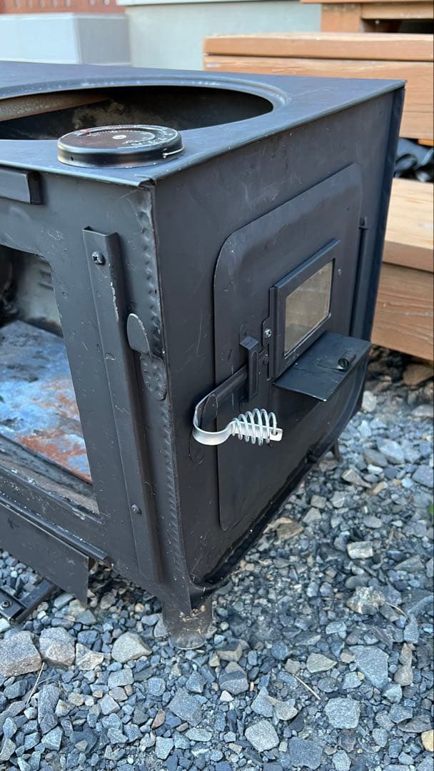 【手渡し】ロマンチカル薪ストーブ煙突横出し　ピザ釜つき