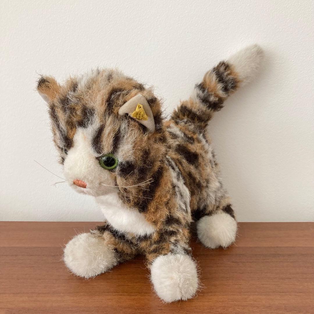 シュタイフ　猫　ネコ　茶トラ　ぬいぐるみ　ドイツ　ヴィンテージ