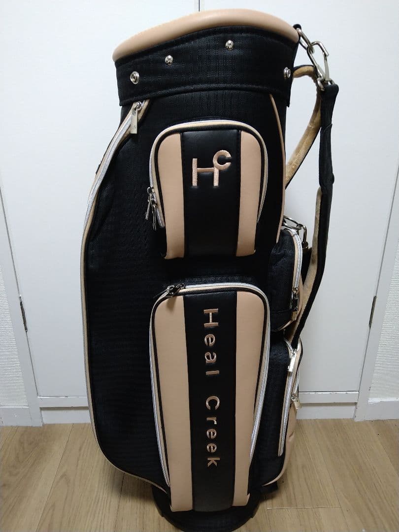 Heal Creek ゴルフバッグ・キャディバッグ 黒/ベージュ