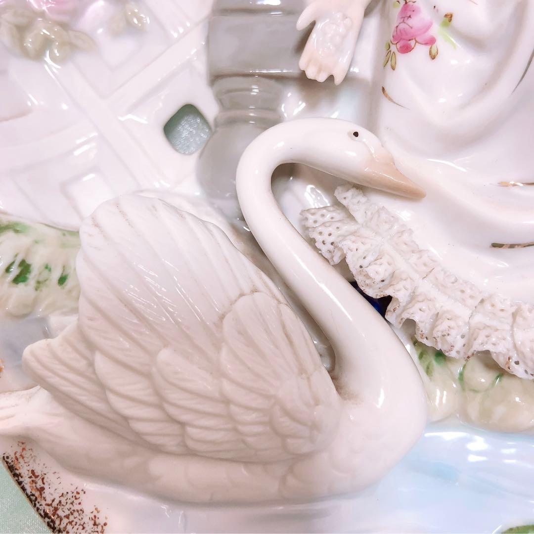 ヴィンテージ　陶器人形飾り皿　置物　ウォールデコ