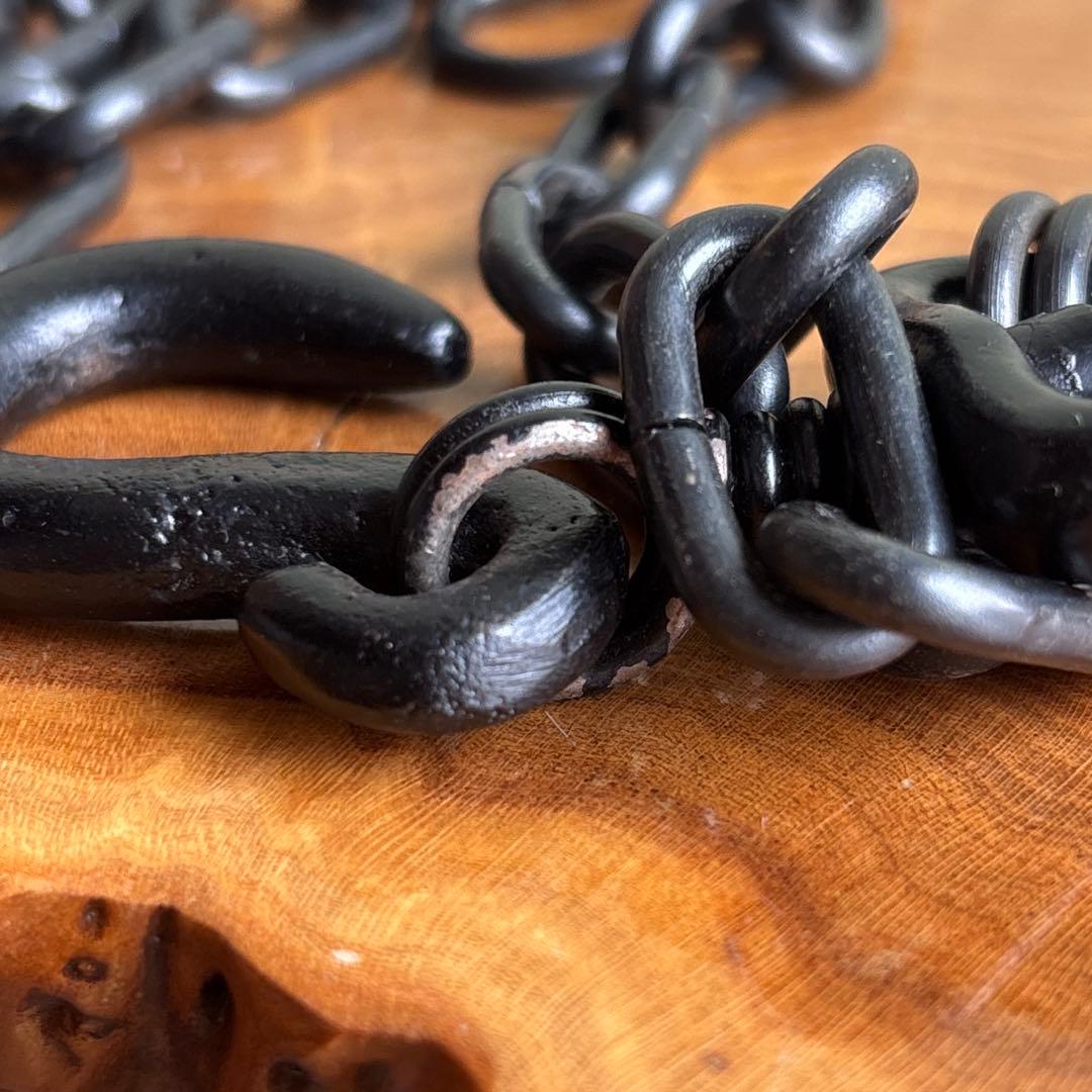 金工師 木村清五郎 鎖道具 釜鐶 鎖 弦 三点揃 共箱 茶道具