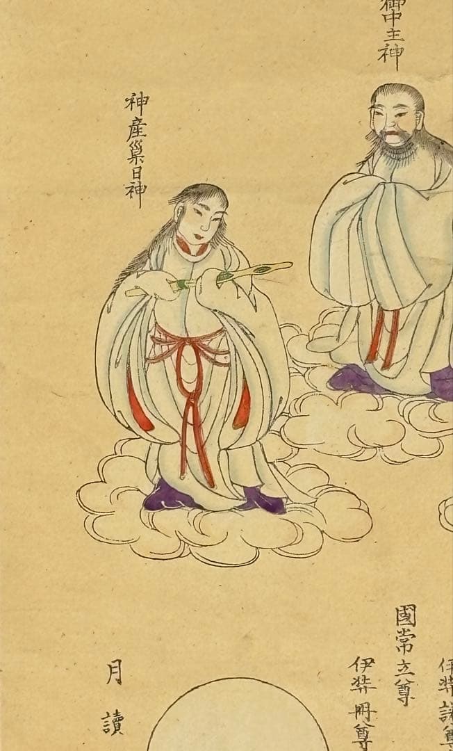 「天尊出雲八神図」明治期頃 木版画 版彩色 1幅|神道美術 版画 出雲大社