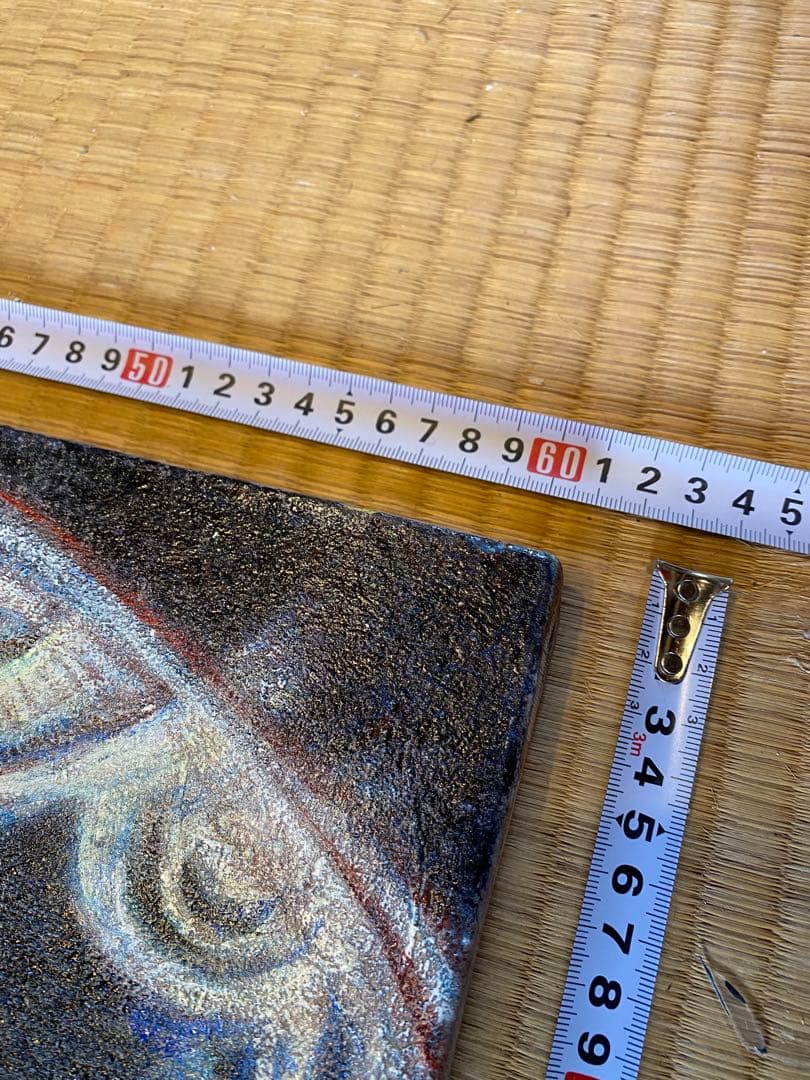 抽象油彩画 約60cm x 74cm サイン入り- 作: M.Funayama