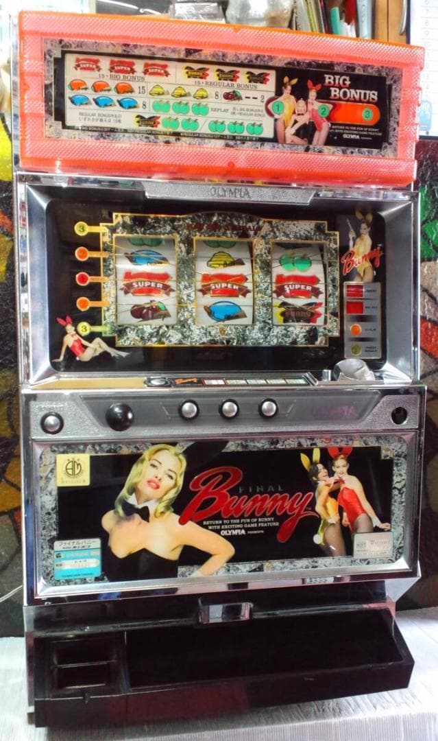 【パチスロ実機】オリンピア★ファイナルバニー【不要機付】４号機・レトロ