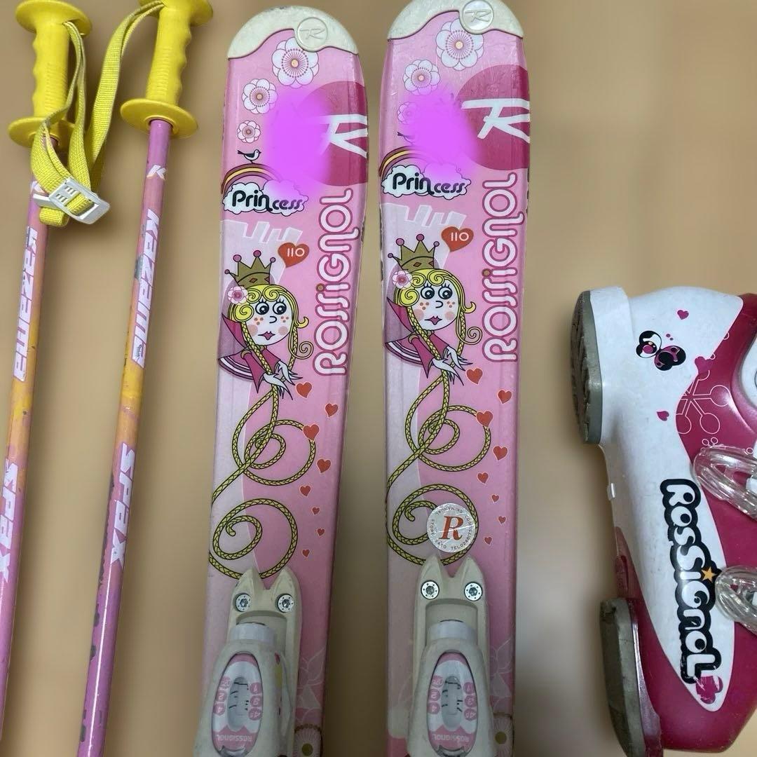 ロシニョール　スキー板　3点セット　ブーツ　ストック　21.5 255 ピンク