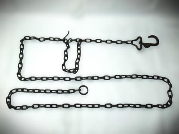 釣釜道具「田中敏孝」鉄製 釣手 釜鐶 釜鎖 茶道具 自在鎖 茶釜鎖 吊り鉄鎖