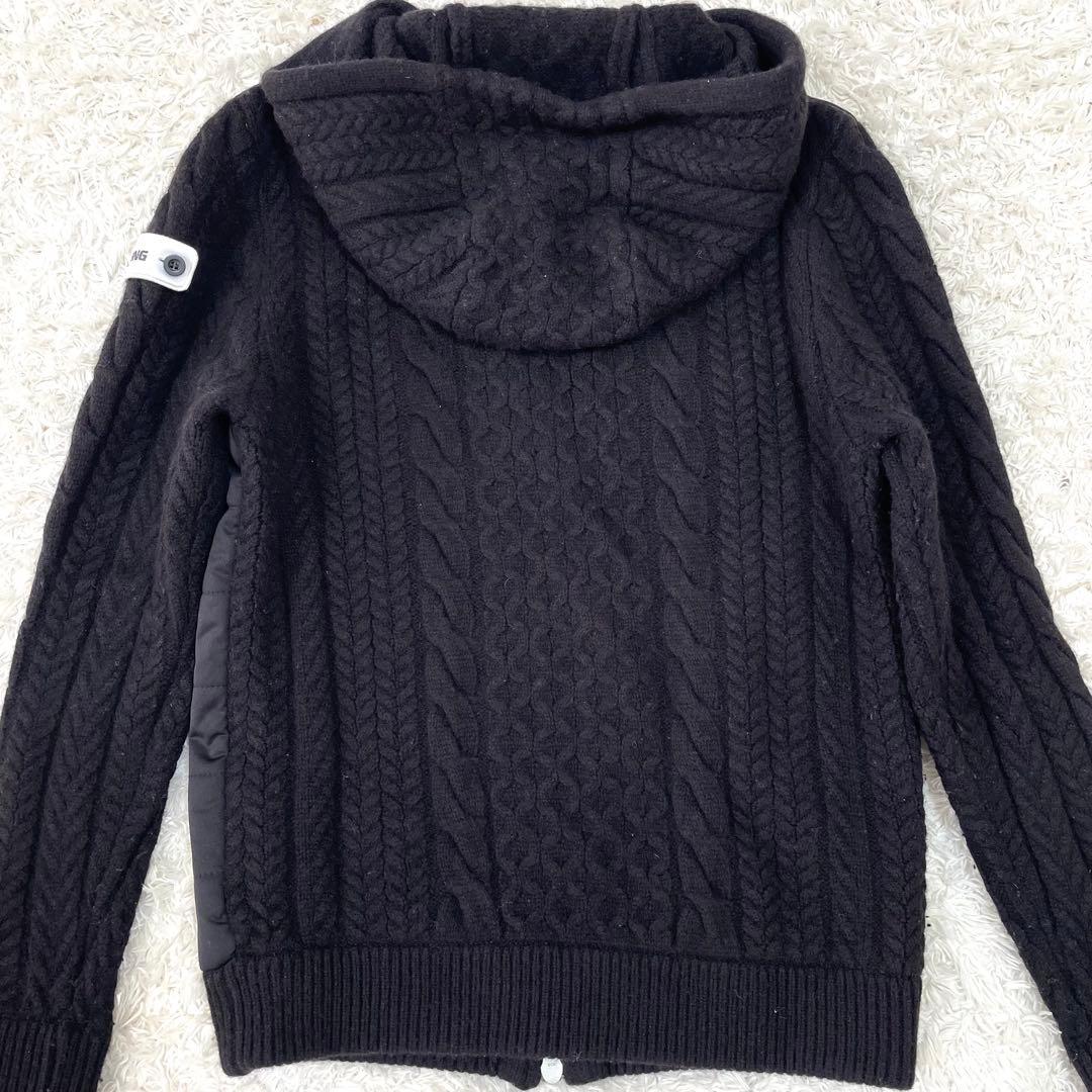 極美品 ブリーフィングゴルフ ニット切替 パーカー ハイブリッド ブラック S