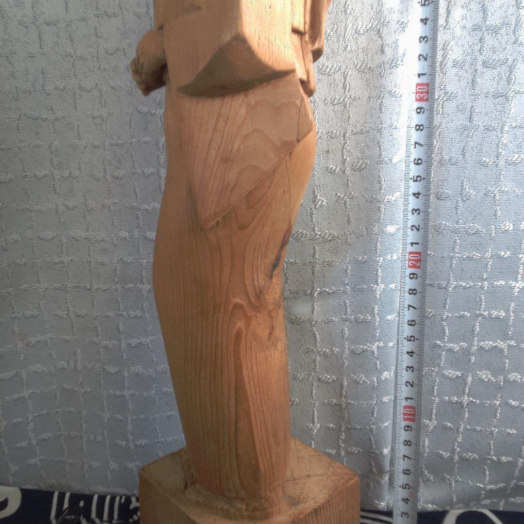 骨董２ 木製 日本人形 着物 約40cm