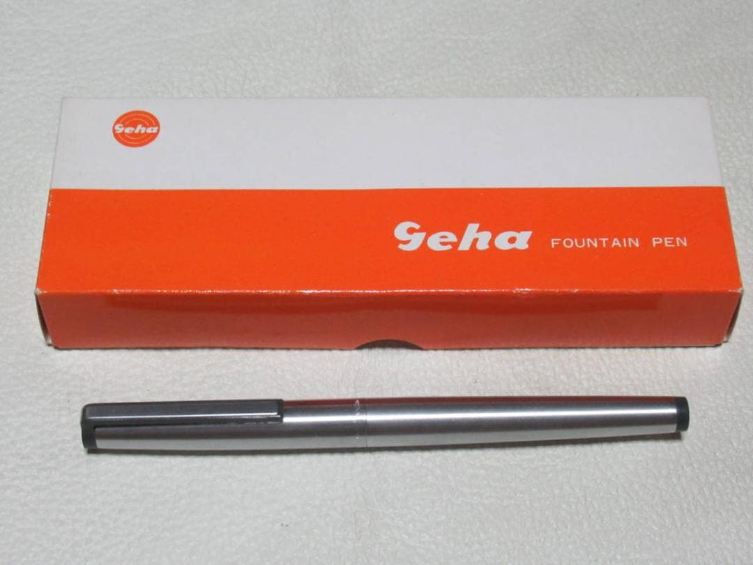 未使用に近1980年代ドイツ製 共箱付◆ゲーハ ステンレス製 ペン先14K 細字