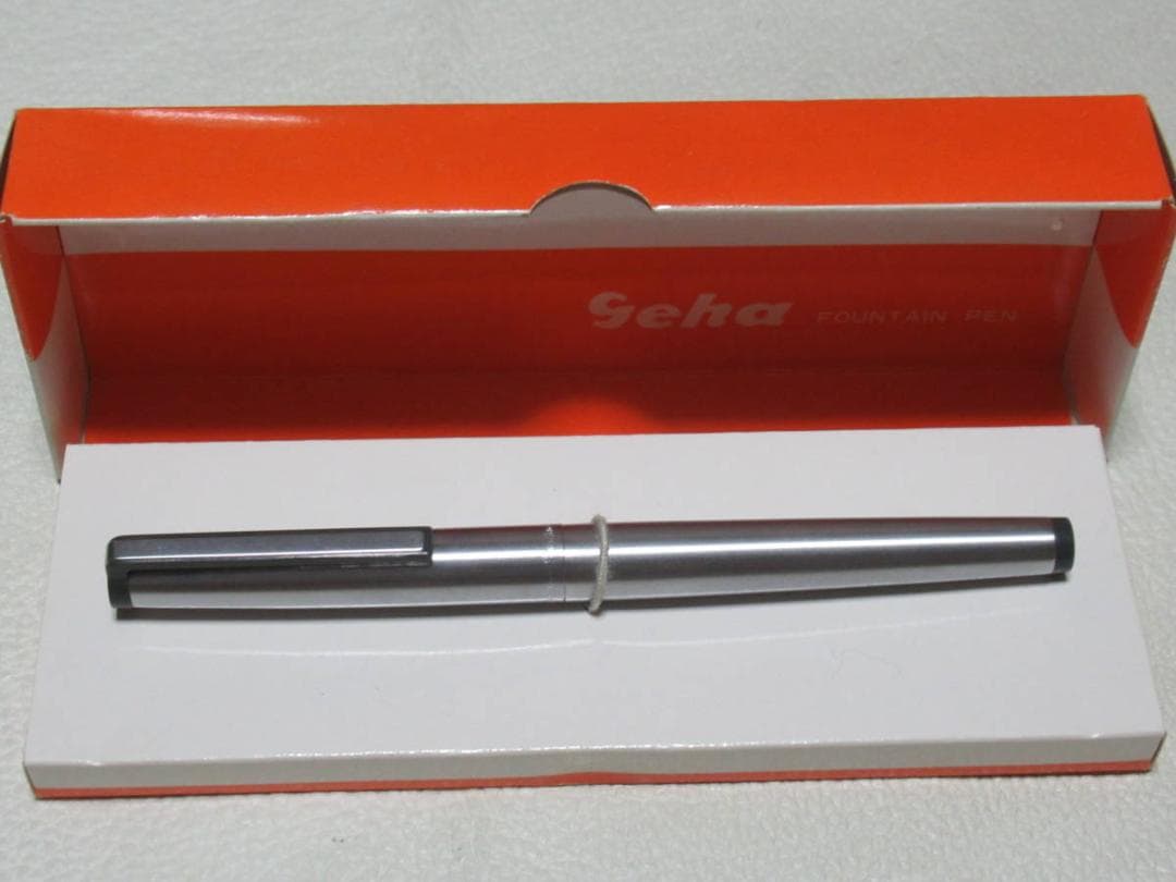 未使用に近1980年代ドイツ製 共箱付◆ゲーハ ステンレス製 ペン先14K 細字