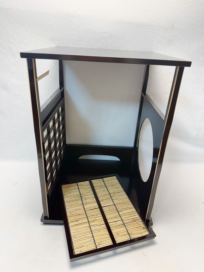 未使用 茶道具 木製溜塗 吉野棚 圓能斎好写 組み立式 元箱