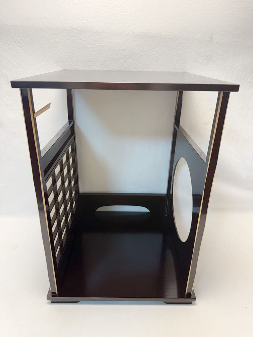 未使用 茶道具 木製溜塗 吉野棚 圓能斎好写 組み立式 元箱