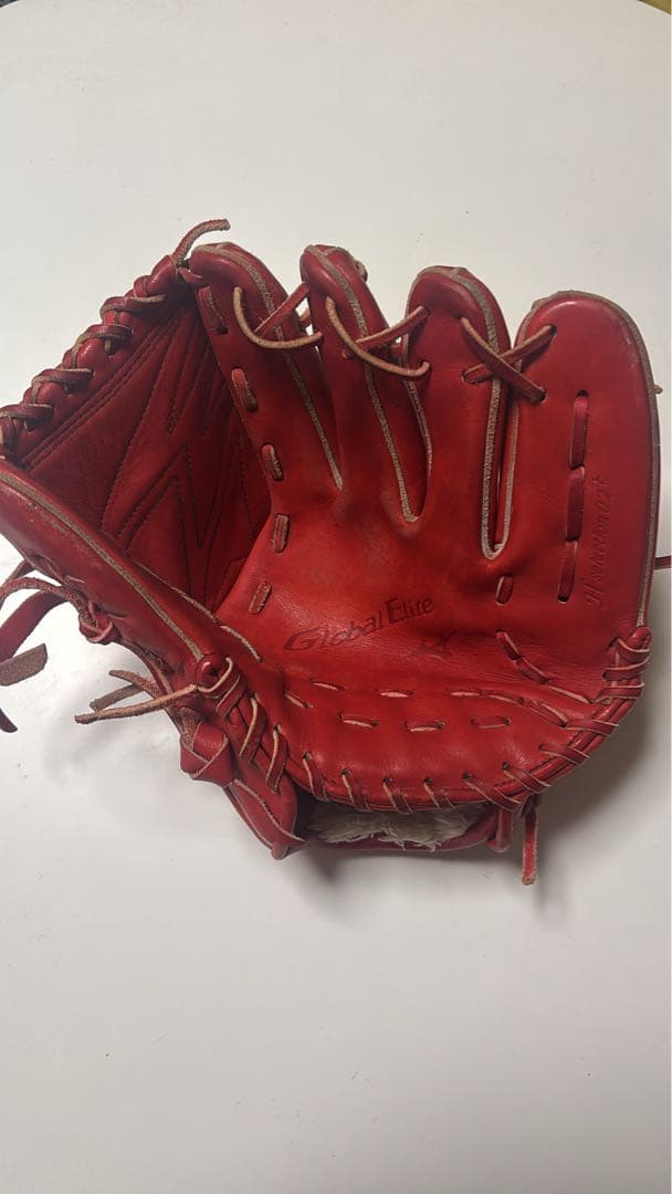 Mizuno globalELITE赤 レザー 投手用グローブ