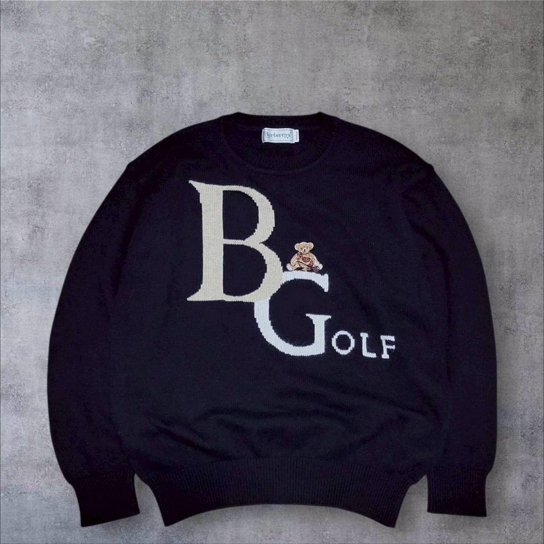 【美品】BURBERRY バーバリー ニット セーター ベア くま アンゴラ混