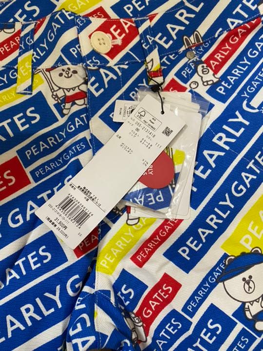 ※値下げ中パーリーゲイツLINE斜めロゴプリントドビーストレッチパンツサイズ00