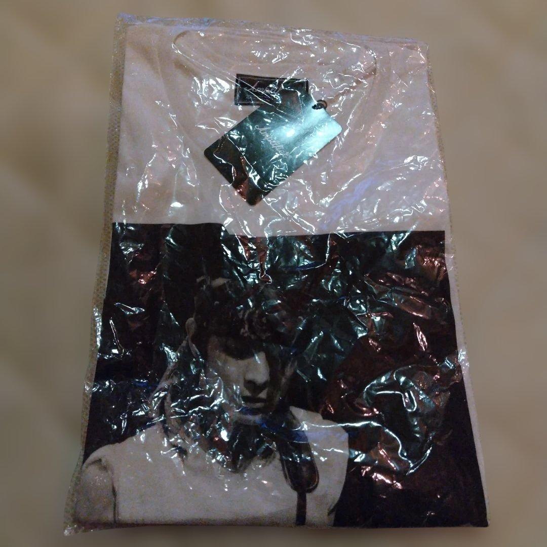 真島昌利Tシャツ 白地 黒プリント XL