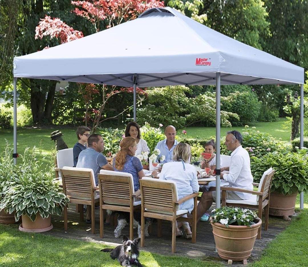 マスターキャノピー ワンタッチタープテント 三段階調節 スチールフレーム3M 白