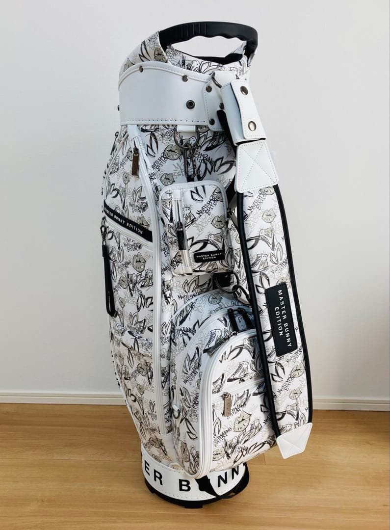 新品 パーリーゲイツ マスターバニー総柄プリント キャディバッグ 46インチ対応