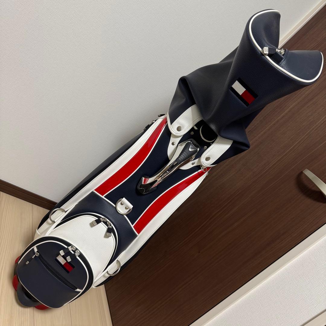 美品トミーヒルフィガーゴルフ/THE FACEキャディバッグ/THMG7SC1