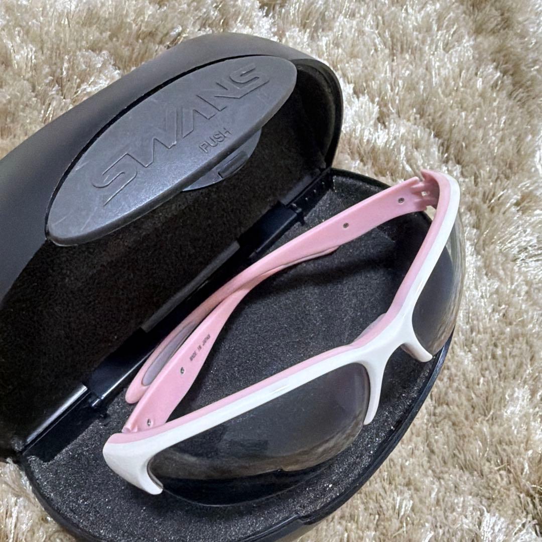 SWANS スポーツサングラス ホワイト/ピンク