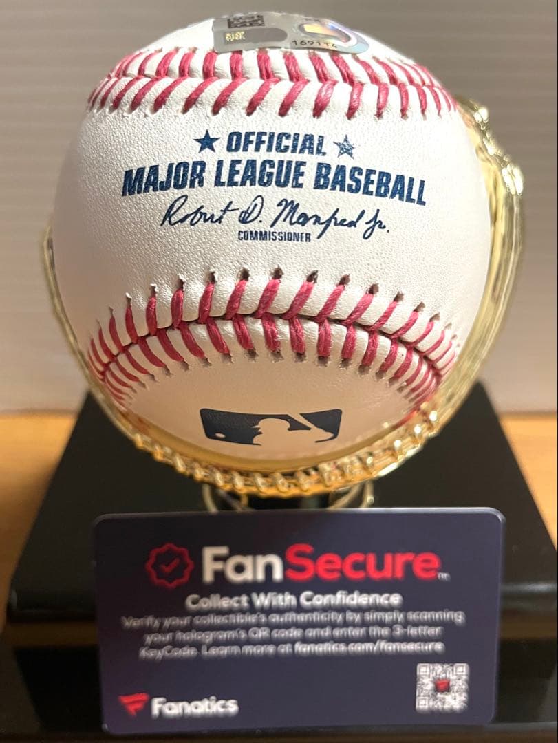 山本由伸　直筆サインボール18 Fanatics、MLB認証ホログラム付き