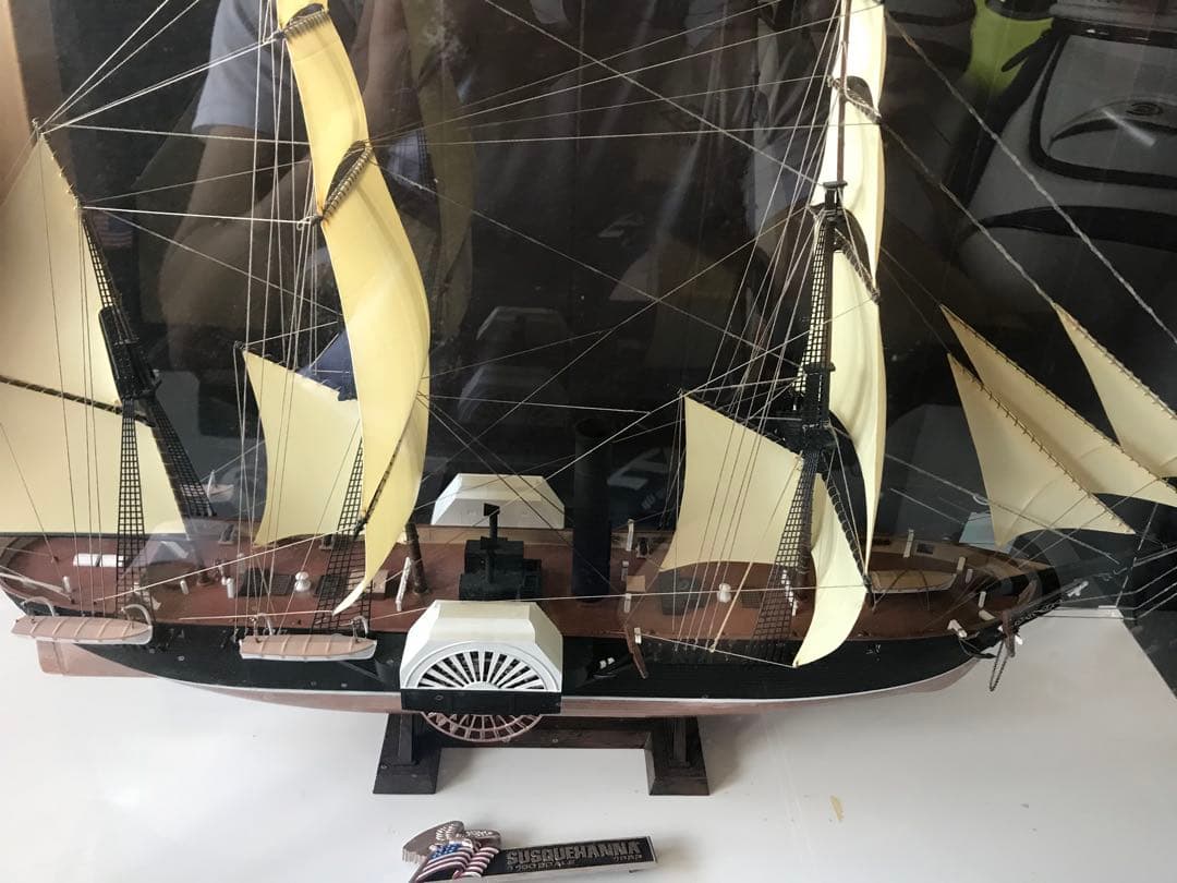 帆船模型　黒船　サスケハナ号　アクリルケース付き 香川まで取りに来てもらえる方