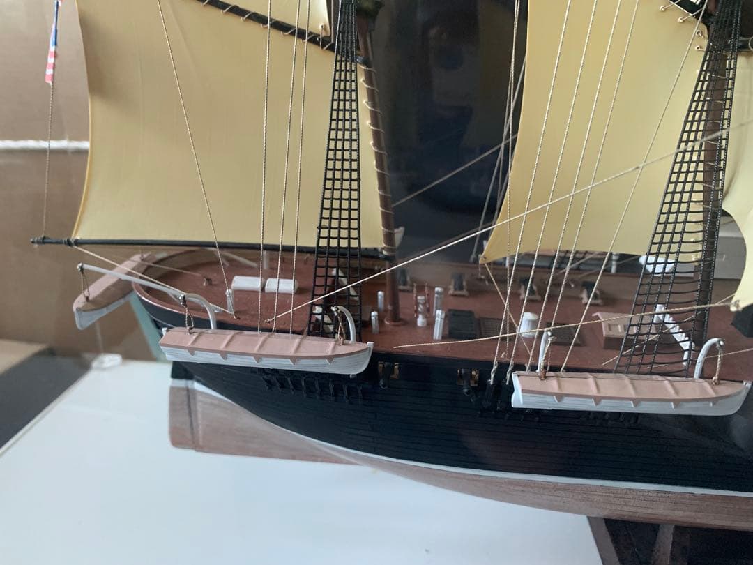 帆船模型　黒船　サスケハナ号　アクリルケース付き 香川まで取りに来てもらえる方