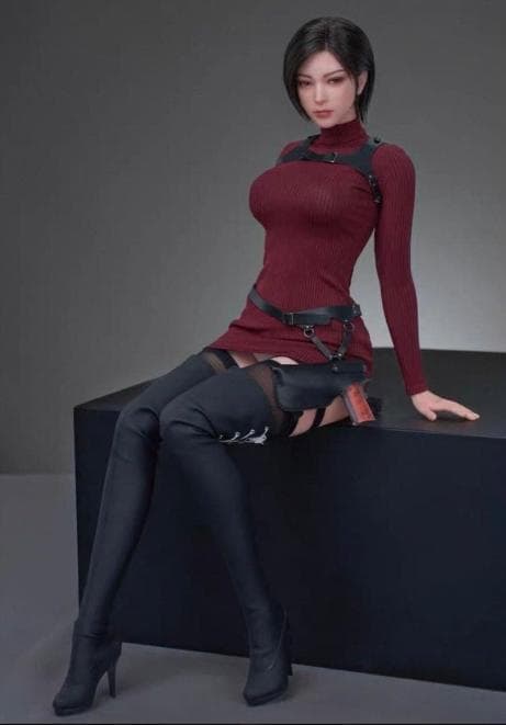 バーガンディ リブニットワンピース フィギュア