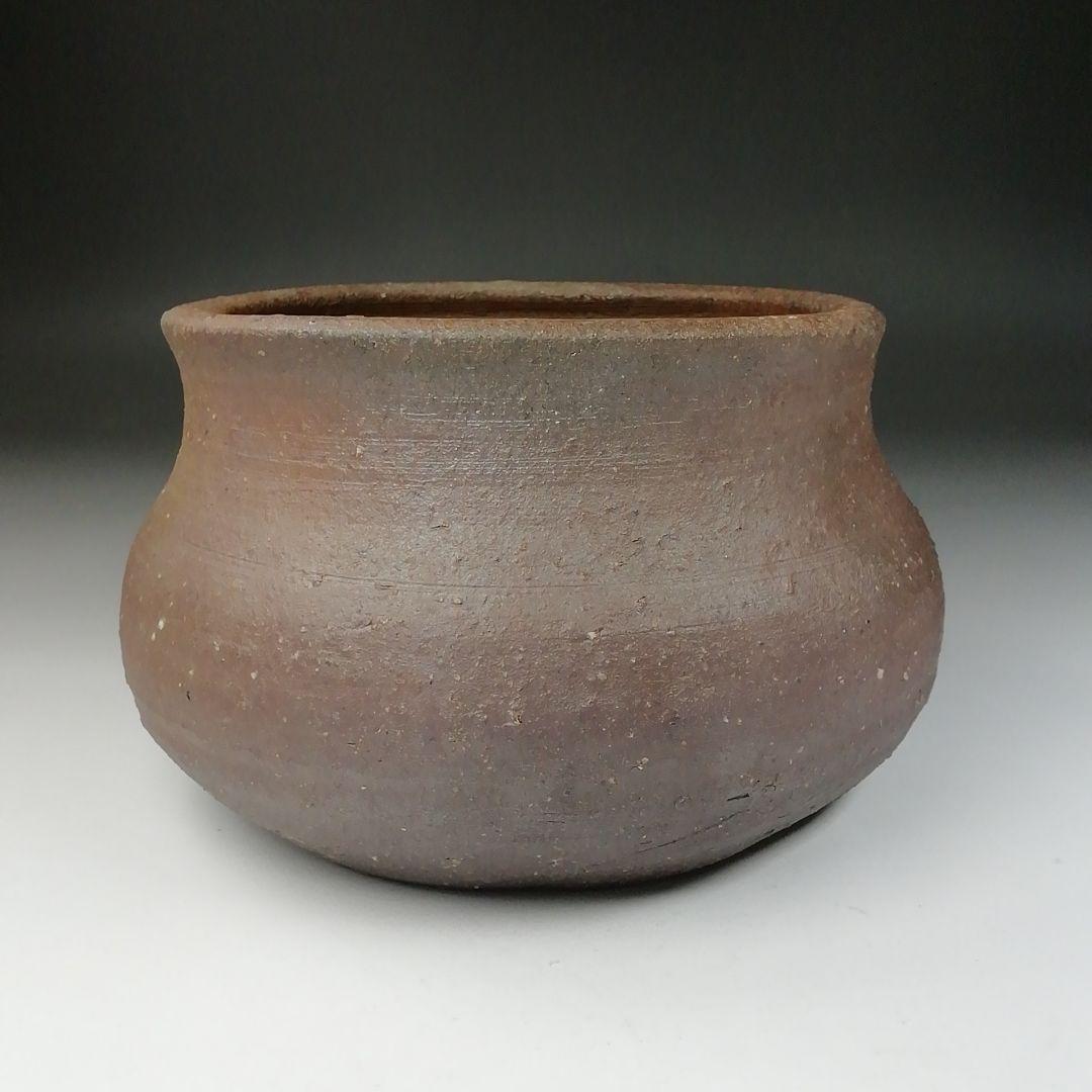 Ｔ６６７　建水　『備前焼』『十四代　木村長十郎(友敬)作』　共箱　茶道具