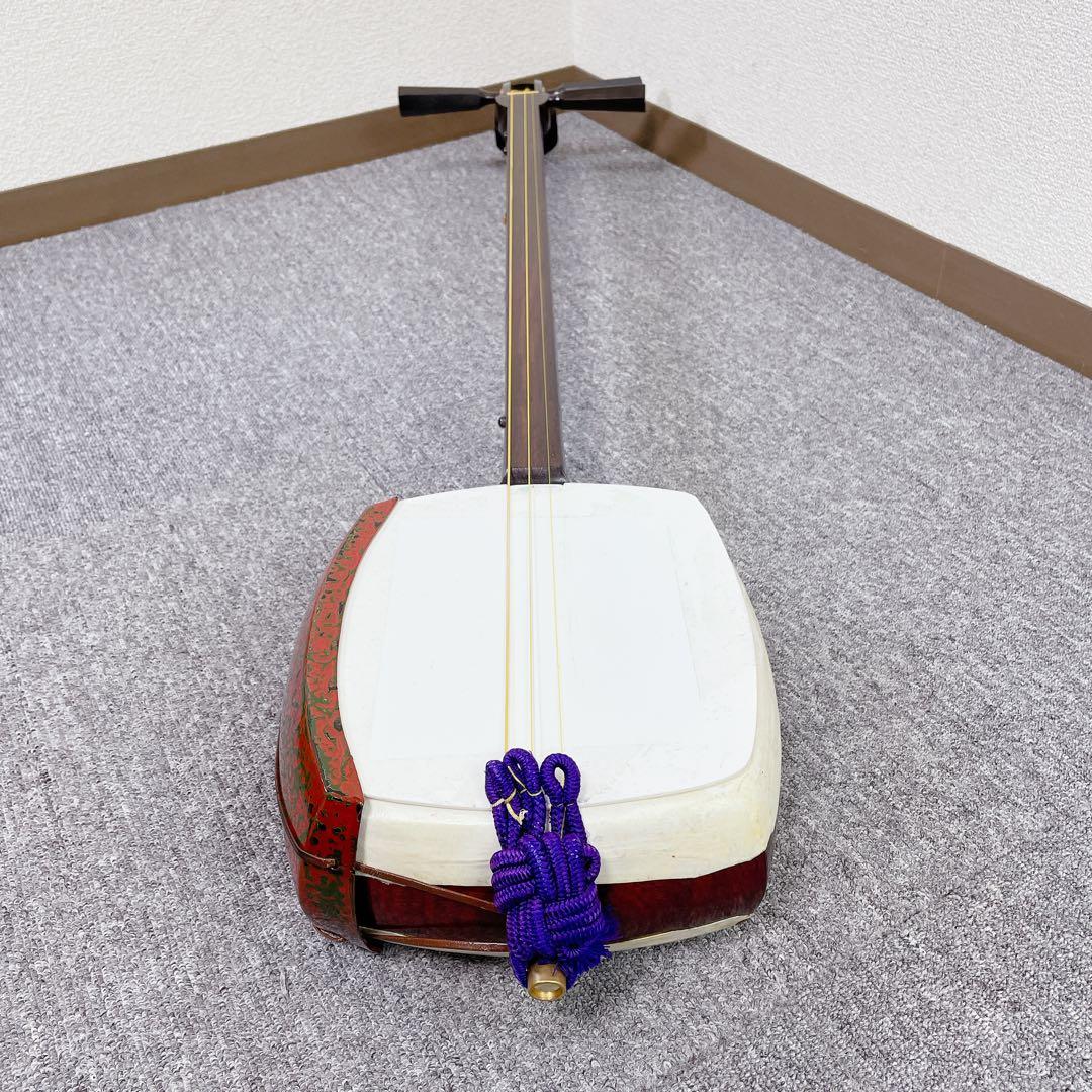 専用　津軽三味線 太棹 紅木 犬皮 綾杉彫り 段違い溝 東さわり 和楽器 三味線