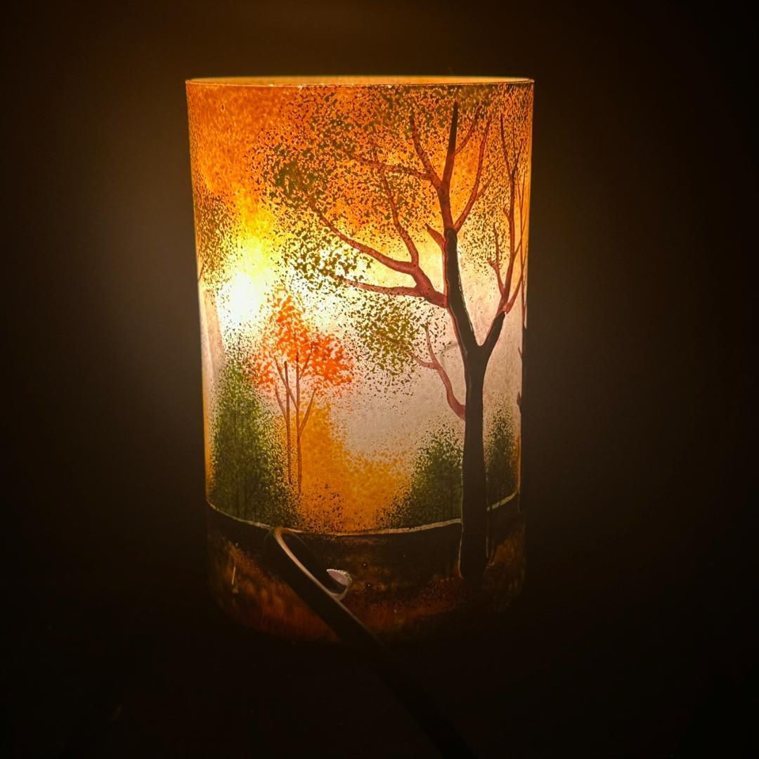 ドームナンシー 筒型　卓上証明　高さ15.5cm 被せガラス　アンテルカレール