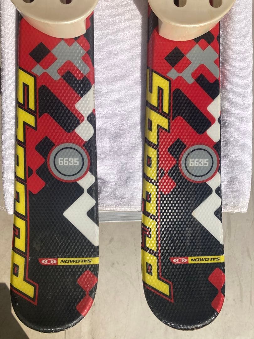 ショートスキー(ファン)スノーボード　ブーツ用SALOMON×DRAKE赤黒黄