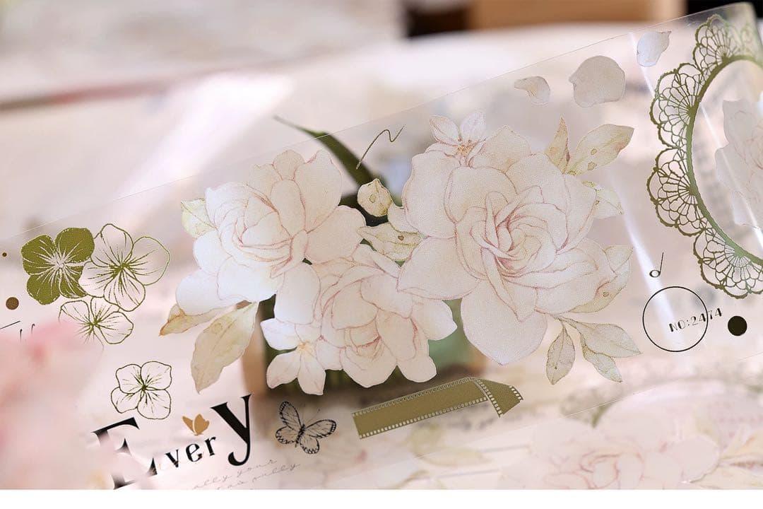 ⭐️SALE⭐️小白家文創《栀子花》海外マスキングテープ　マステ 【2032】