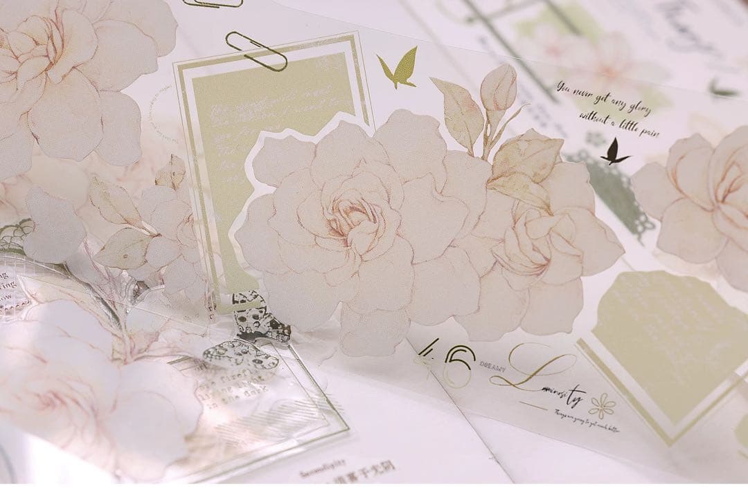 ⭐️SALE⭐️小白家文創《栀子花》海外マスキングテープ　マステ 【2032】