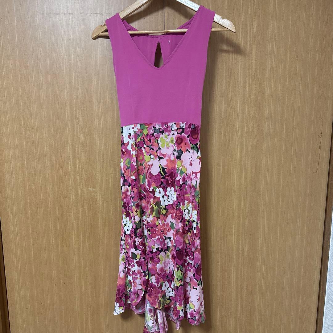 春⭐︎アルゼンチンタンゴドレス　ハンドメイド　ピンク 花柄 フレアスカート ドレス