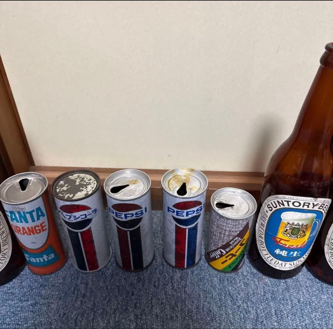 ビンテージ　アンティーク　空き瓶空き缶 サントリー　ペプシ他