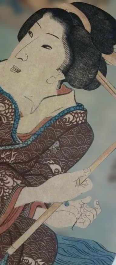 浮世絵版画山海愛度圖會たんと釣りたい尾張焼物歌川国芳画、嘉永5年出版、おまけ付き