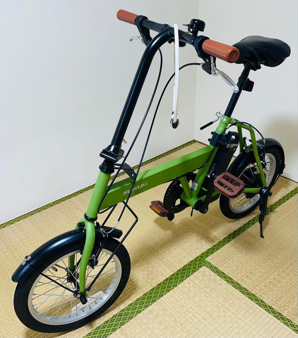 【ji ji】SUISUI 電動折りたたみ自転車 緑 16インチ