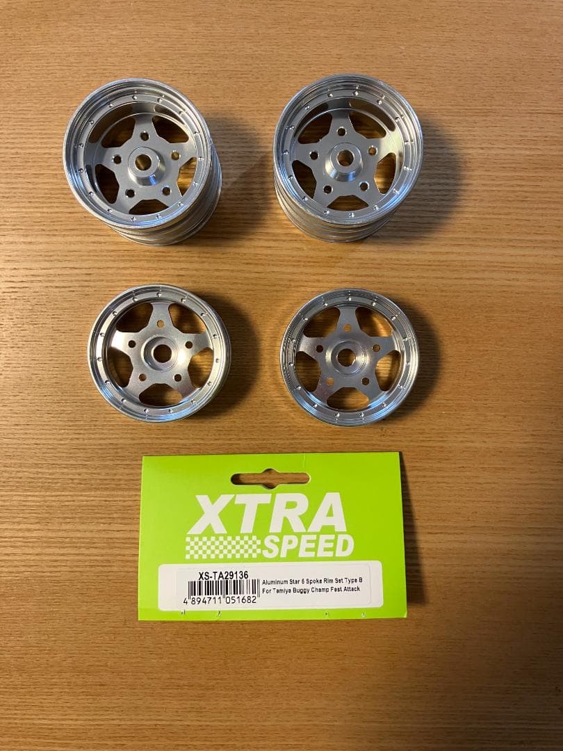 タミヤ　バギーチャンプ用Xtra speedアルミ5スポークホイール