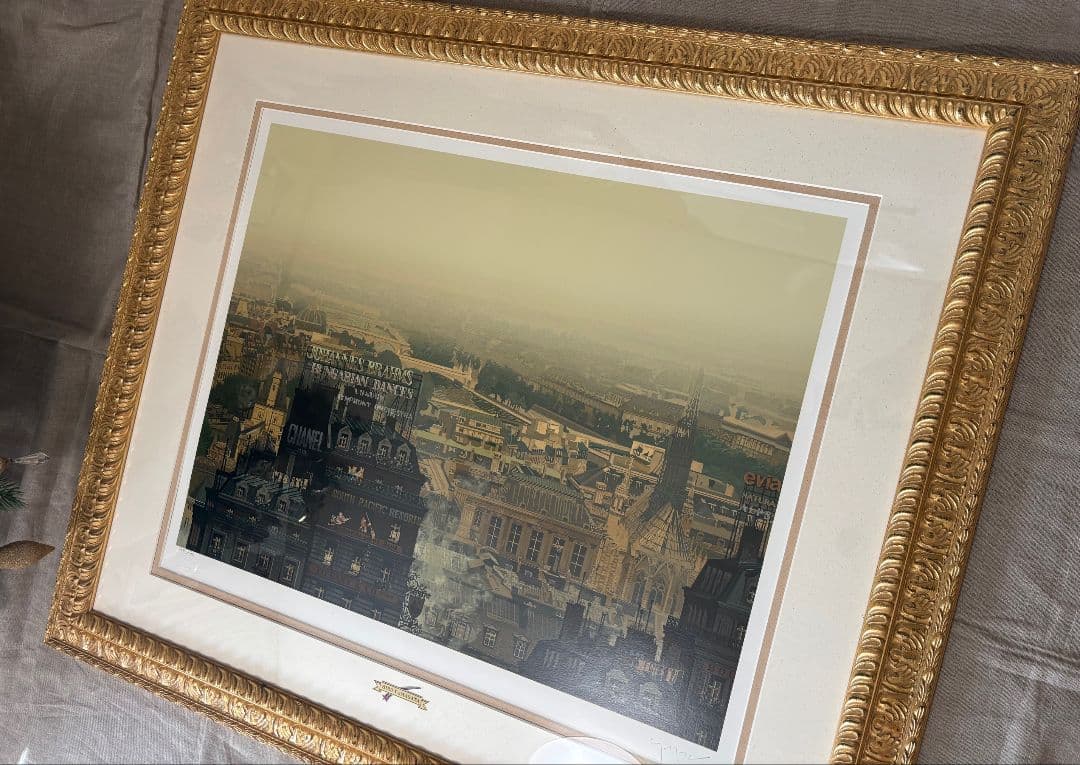 ヒロ・ヤマガタ「雨煙るパリ」サイン　エディションあり　シルクスクリーン