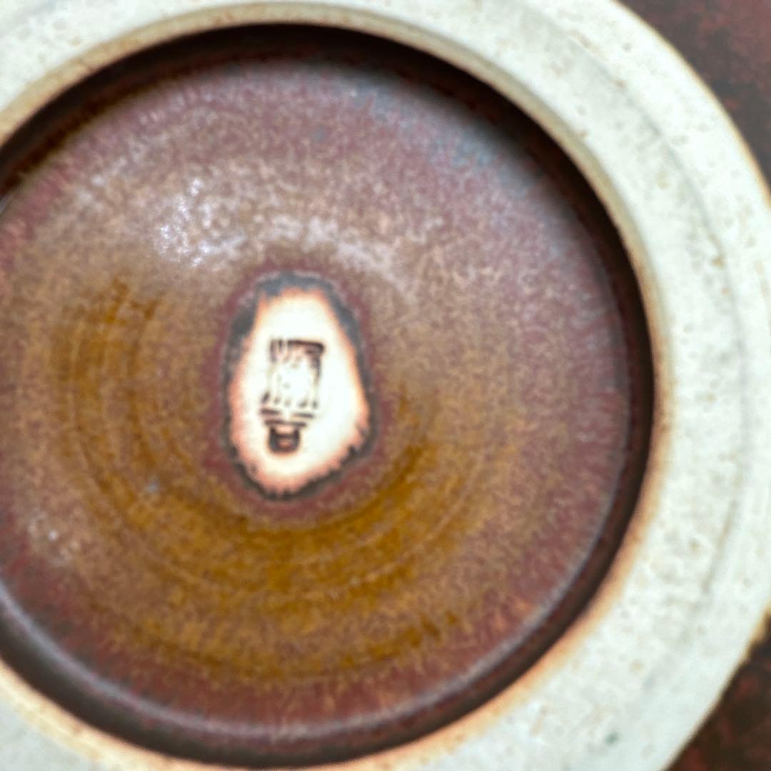 2点山模様の大きな陶器花瓶橘吉古董品