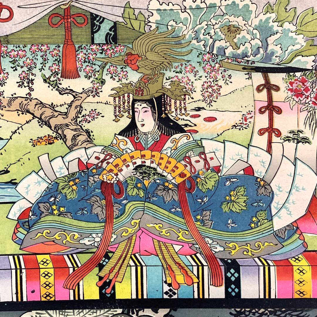 掛軸 古雛 木箱 お雛様 桃の節句 祝い レトロ 時代物